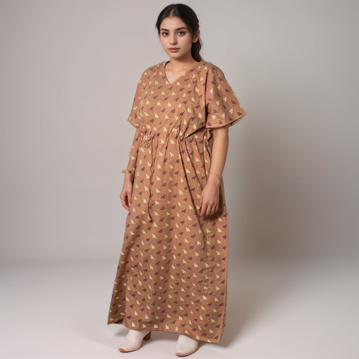 Feeding Kaftan Premium Soft Cotton Kaftan With Adjustable Tie Free Size 3/4th Sleeve (56 length)