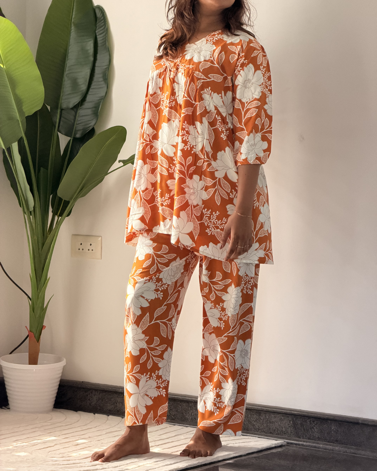 Soft Premium Rayon Maternity Coord Set | Abstract Print | Feeding Compatible & Comfortable