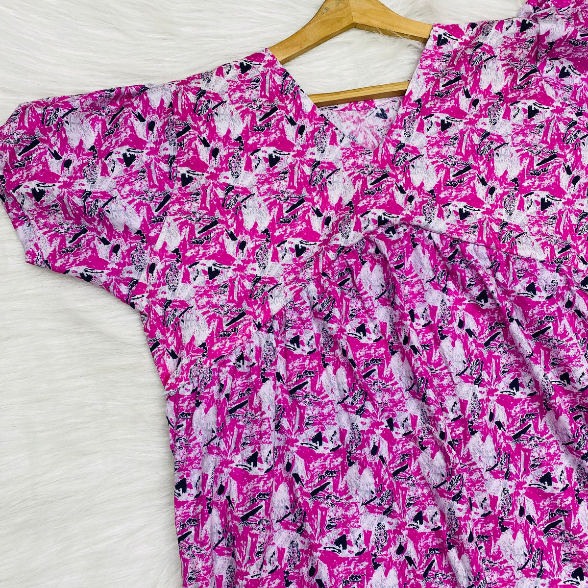 Feeding Frock Alia Cut, Free Size, Ankle Length, Tie-Up, Puff Sleeve Sleepwear in Softest Cotton Fabric (Bra Size 34"-38" | 50”-52″ length)