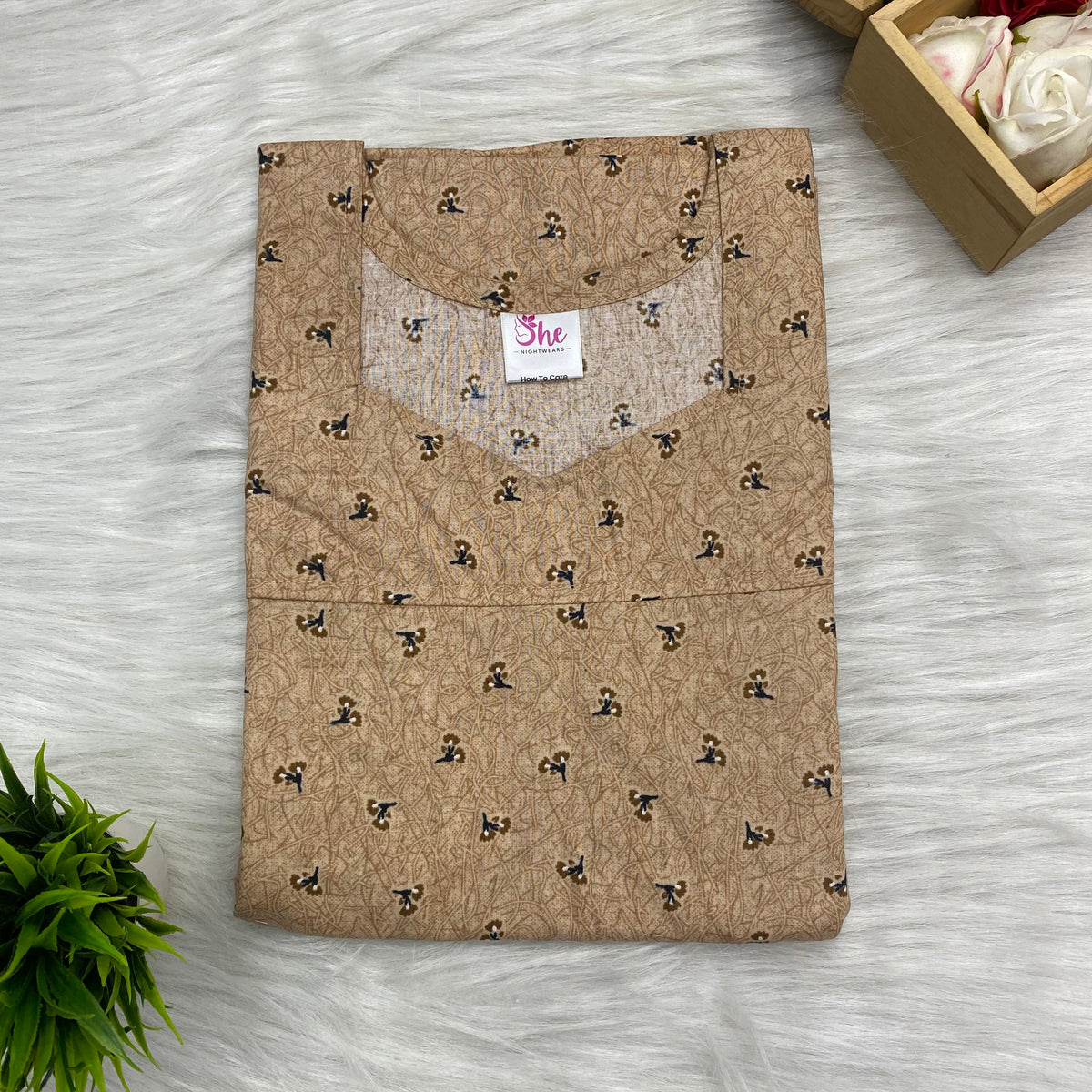 Vertical Feeding Nighty, Free Size, Short Sleeve Sleepwear in Softest Cotton Fabric (Suits for Bra 34"-38" | 54″-56″ length Offer