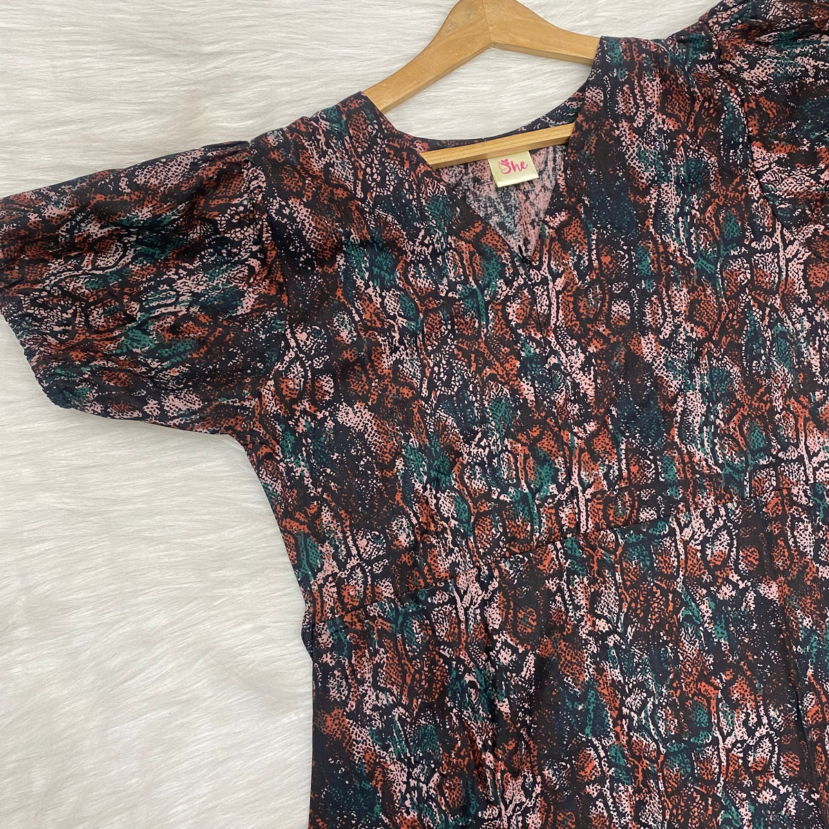 Frock Feeding Nighty, Free Size, Ankle Length, Tie-Up, Puff Sleeve Sleepwear in Softest Cotton Fabric (Bra Size 34"-38" | 50”-52″ length)