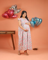 Palma | Tropical Tree Print Button-Down Maternity & Nursing Dress