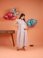 Palma | Tropical Tree Print Button-Down Maternity & Nursing Dress