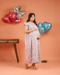 Palma | Tropical Tree Print Button-Down Maternity & Nursing Dress