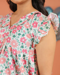 Palma | Tropical Tree Print Button-Down Maternity & Nursing Dress