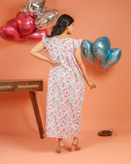 Palma | Tropical Tree Print Button-Down Maternity & Nursing Dress