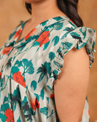 Flora | Multi-Color Garden Floral Button-Down Maternity & Nursing Dress