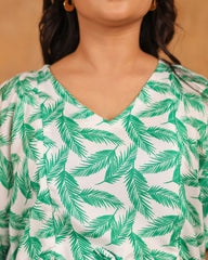 Muna | Peach Terrazzo Print Premium Rayon Nursing Kaftan - Free Size