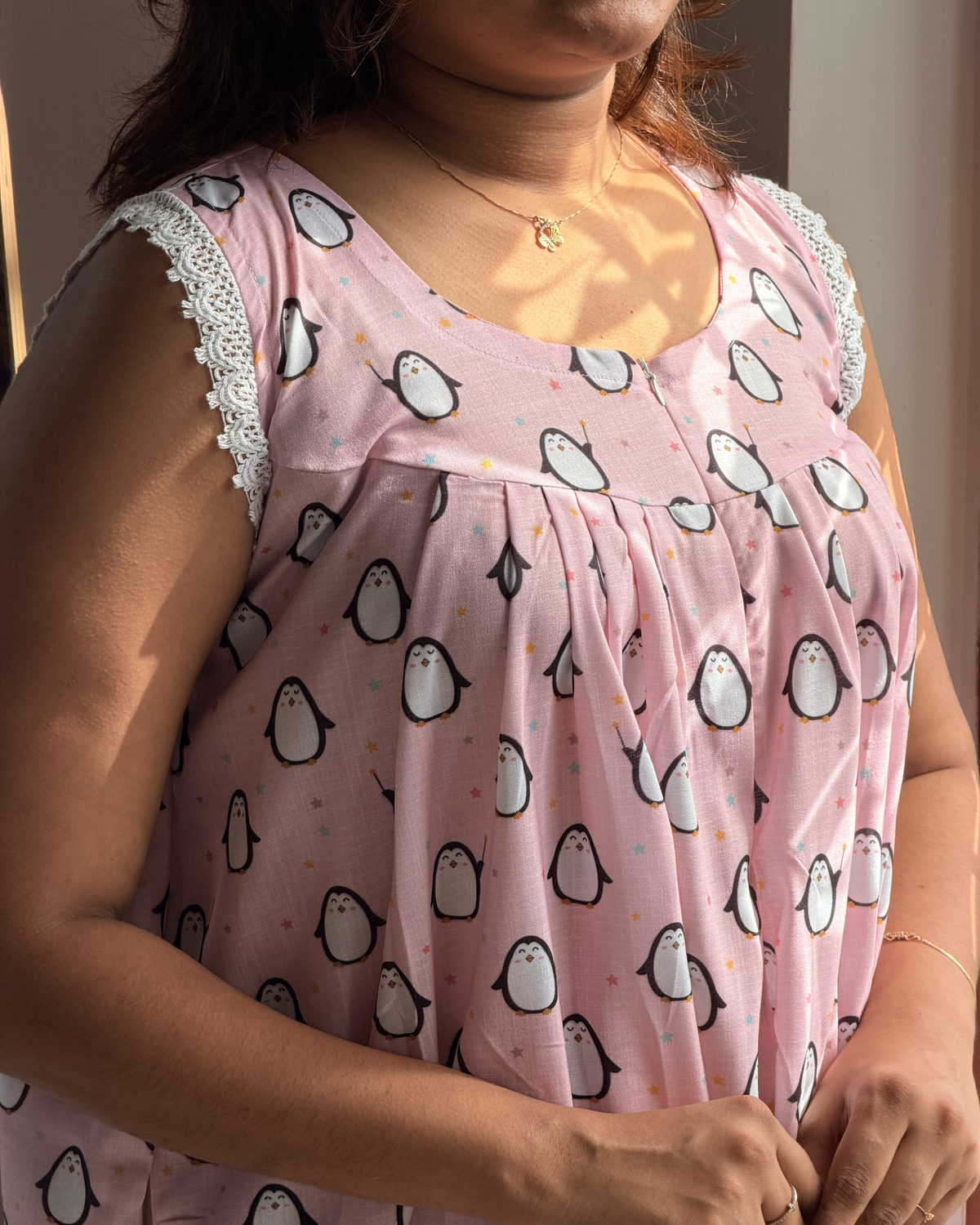 Pika | She Wardrobe Premium Cotton Maternity & Nursing Dress – Penguin Parade