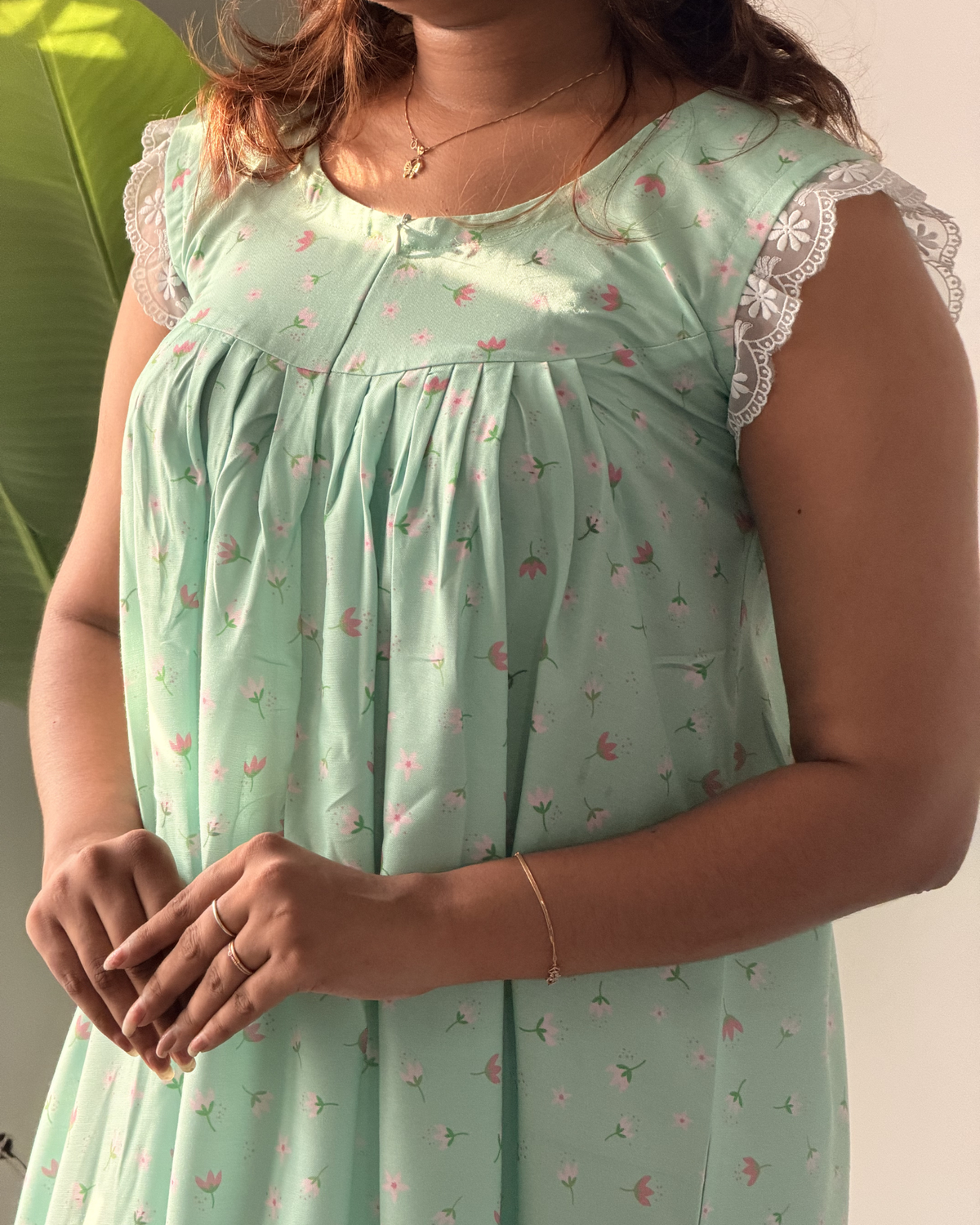 Aeri | She Wardrobe Premium Rayon Maternity & Nursing Dress – Mint Ease