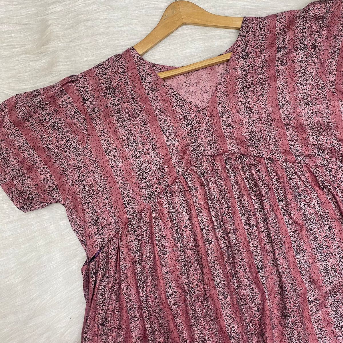 Feeding Frock Alia Cut, Free Size, Ankle Length, Tie-Up, Puff Sleeve Sleepwear in Softest Cotton Fabric (Bra Size 34"-38" | 50”-52″ length)