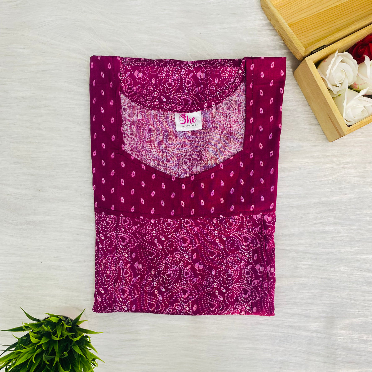 Vertical Feeding Nighty, Free Size, Short Sleeve Sleepwear in Softest Cotton Fabric (Suits for Bra 34"-38" | 54″-56″ length)