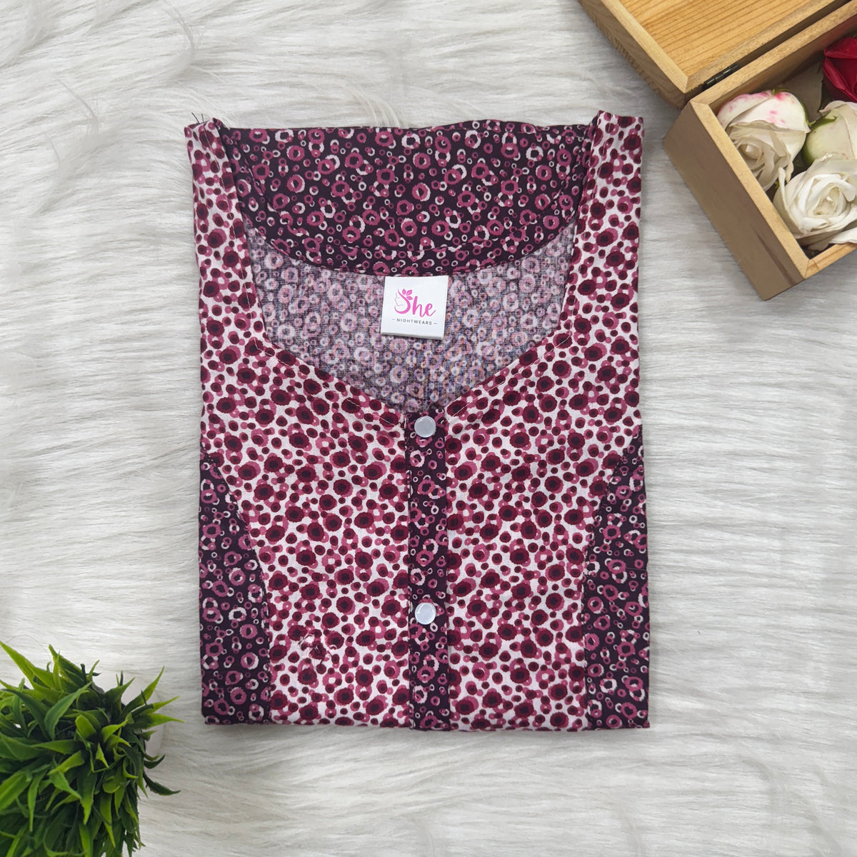 Long Zip Feeding Nighty, Free Size, Short Sleeve Sleepwear in Softest Cotton Fabric (Bra Size 34-38 | 54″-56″ Lengt