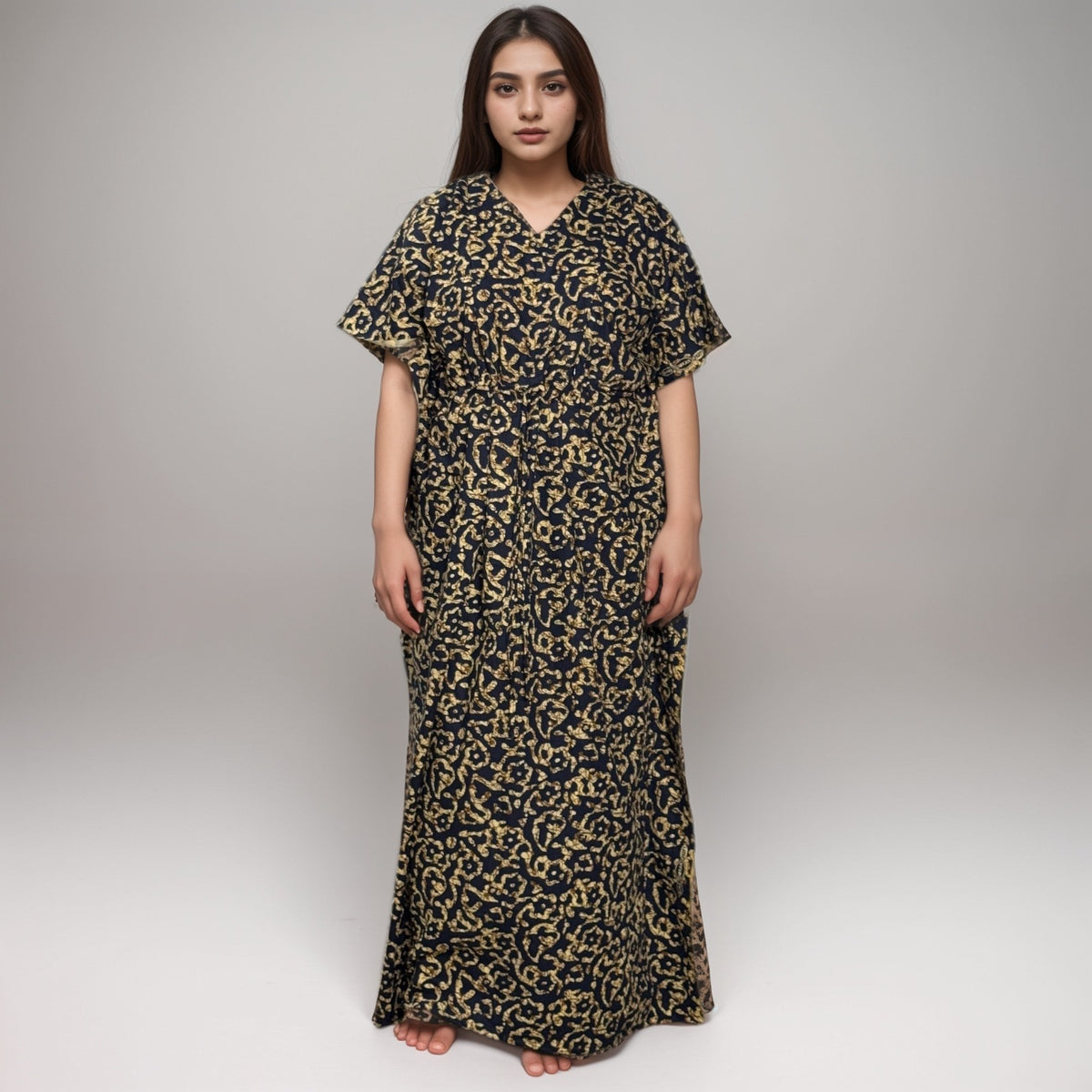 Feeding Kaftan Premium Soft Cotton Kaftan With Adjustable Tie Free Size 3/4th Sleeve (56 length)