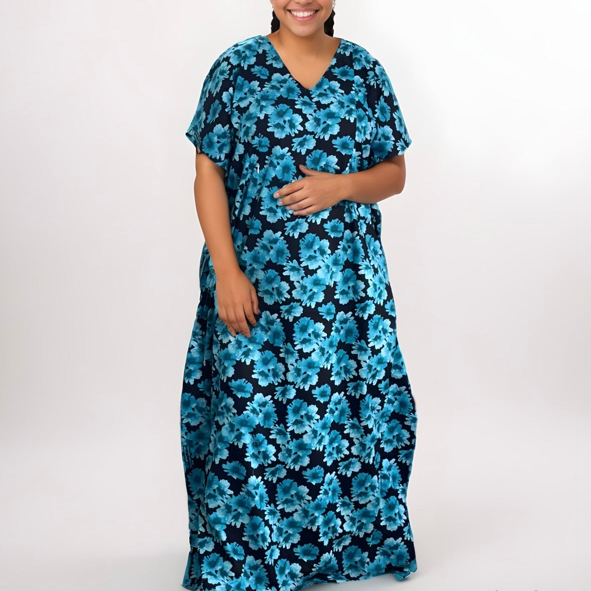 Feeding Kaftan Premium Soft Cotton Kaftan, No Adjustable Tie For Full Comfort Free Size 3/4th Sleeve (56 length)