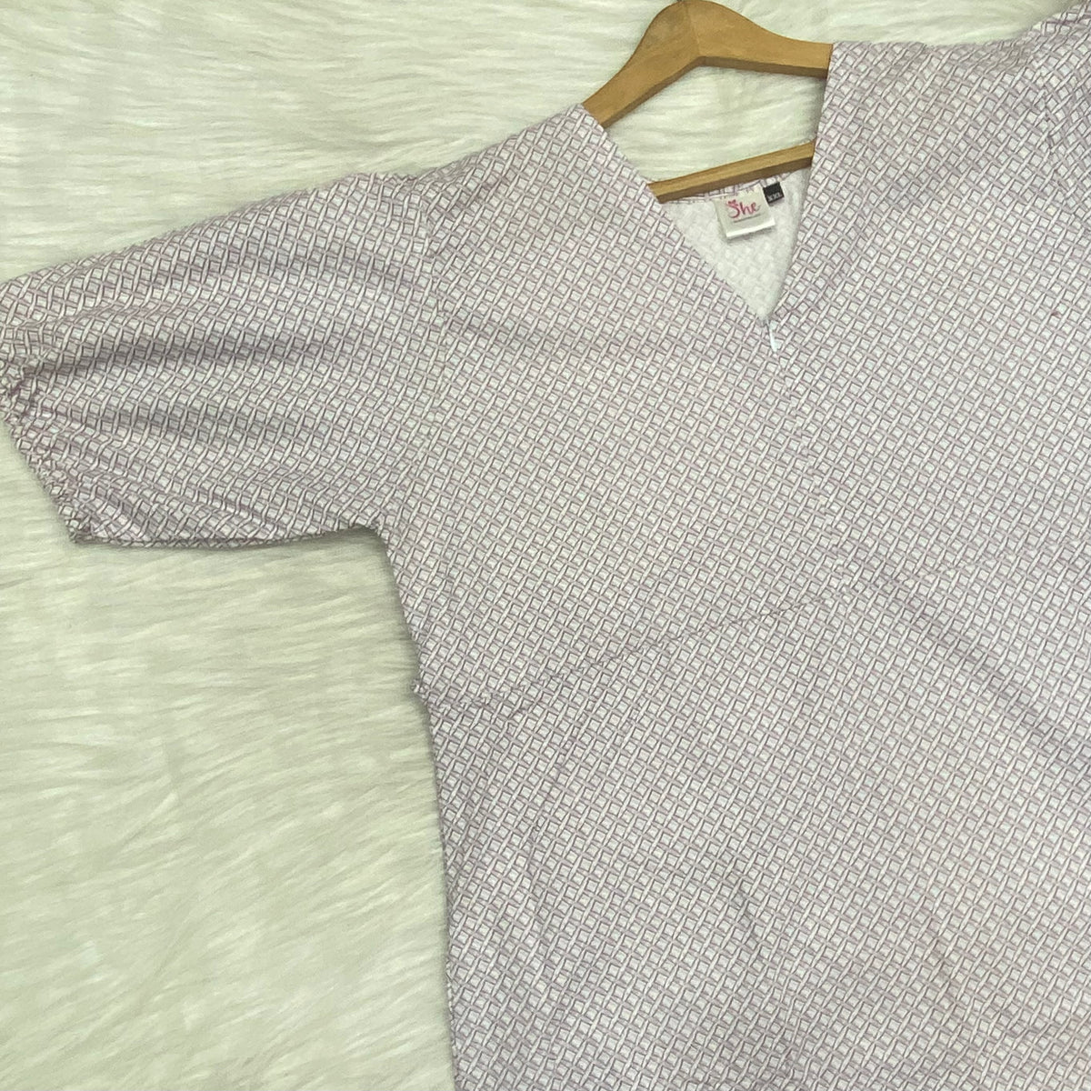 Frock Feeding Nighty, Free Size, Ankle Length, Tie-Up, Puff Sleeve Sleepwear in Softest Cotton Fabric (Bra Size 34"-38" | 50”-52″ length)