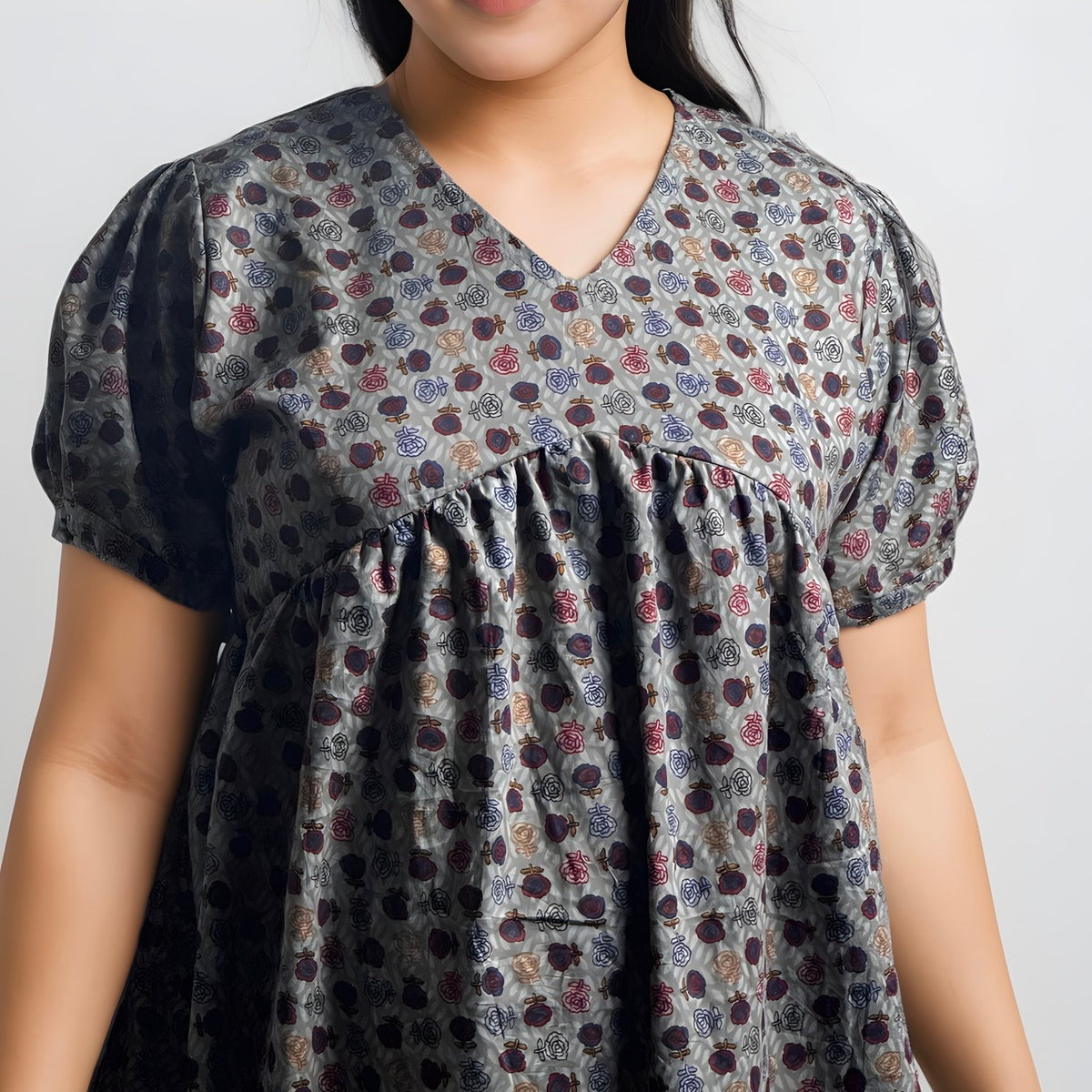 Feeding Frock Alia Cut, Free Size, Ankle Length, Tie-Up, Puff Sleeve Sleepwear in Softest Cotton Fabric (Bra Size 34"-38" | 50”-52″ length)