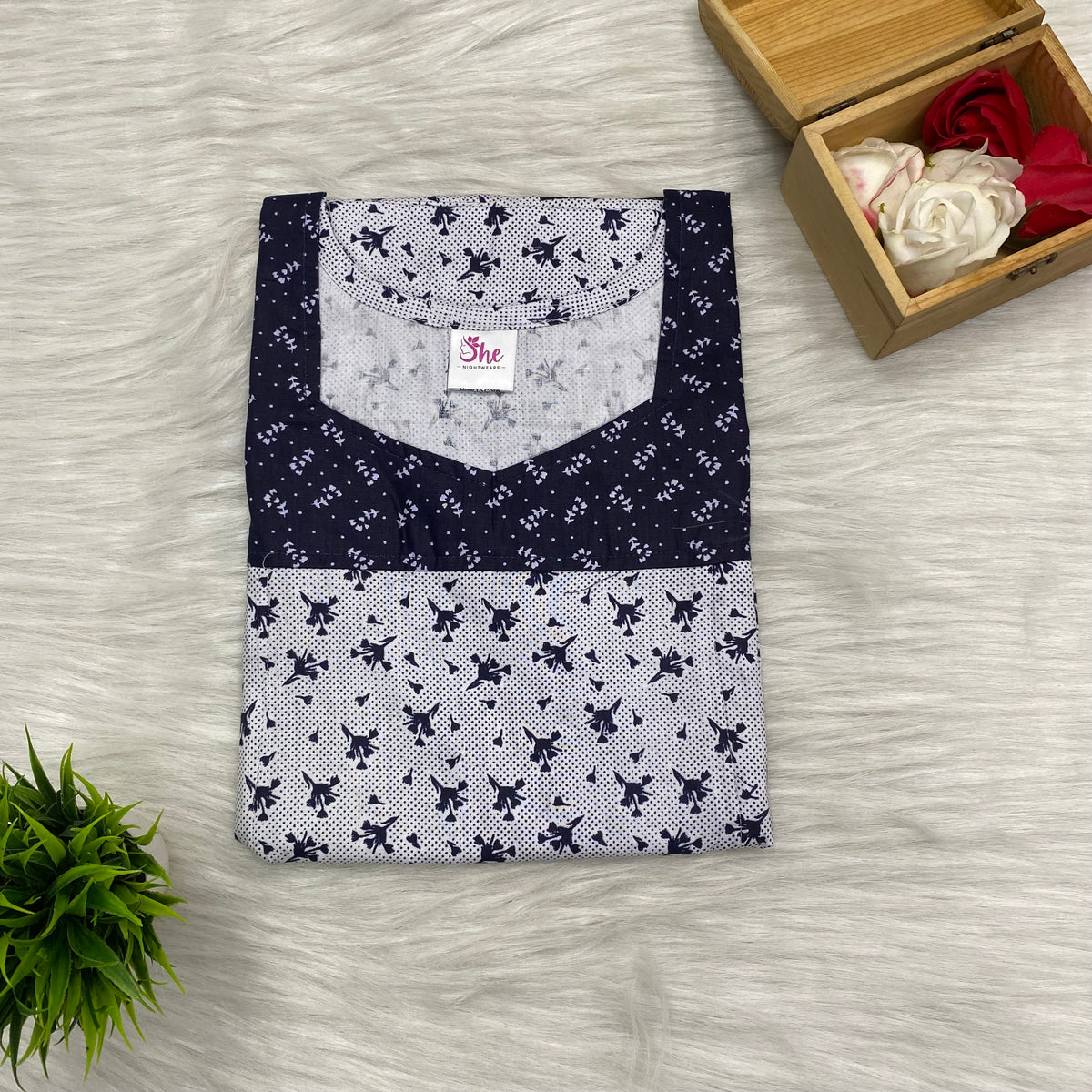 Vertical Feeding Nighty, Free Size, Short Sleeve Sleepwear in Softest Cotton Fabric (Suits for Bra 34"-38" | 54″-56″ length Offer