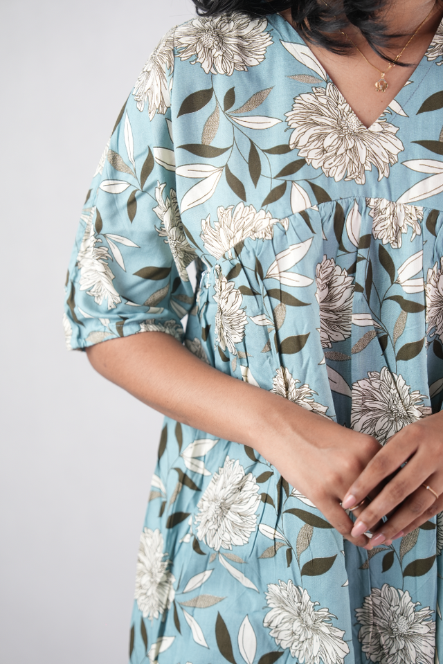 Classic Navy Paisley Maternity & Feeding Friendly Kaftan Coord Set